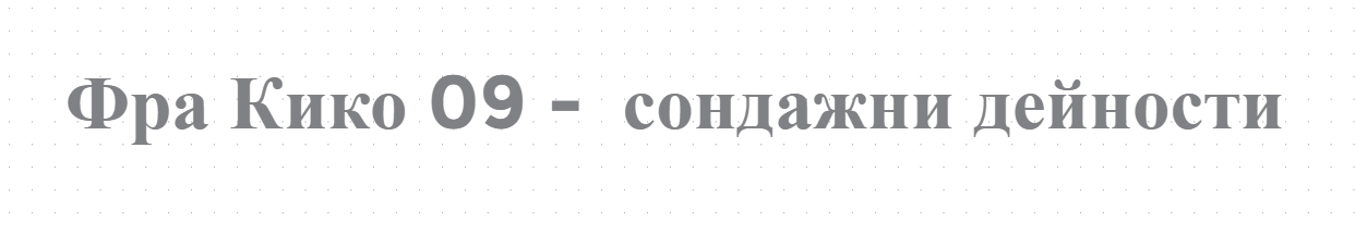 Фра Кико 09 -  сондажни дейности