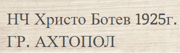 NCh Hristo Botev Ahtopol